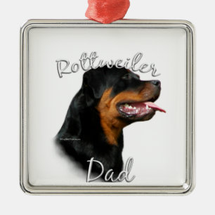 Rottweiler Vater 2 Ornament Aus Metall