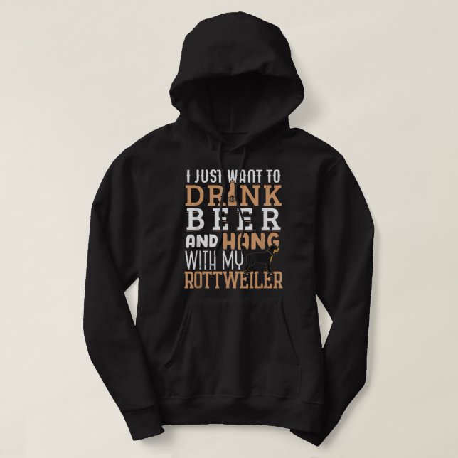 Rottweiler Vater Funny Vatertag Rottie Dog Beer Hoodie (Design vorne)