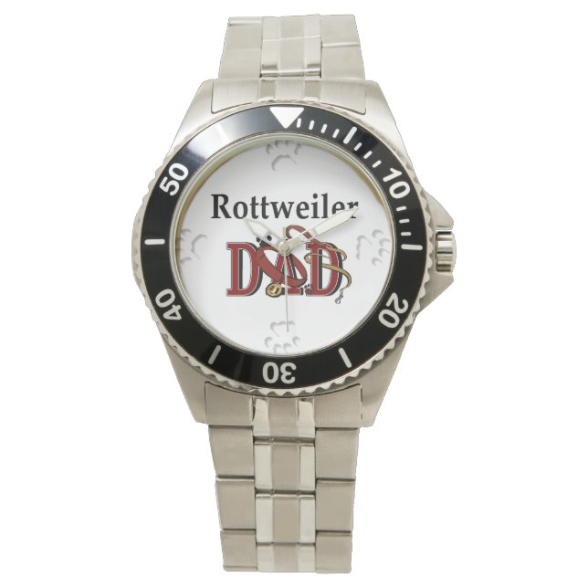 Rottweiler Vater Geschenke Armbanduhr (Vorderseite)