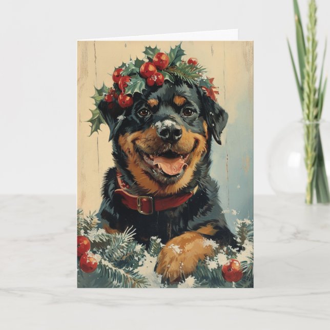 Rottweiler Vintag personalisierte Weihnachten (Vorderseite)