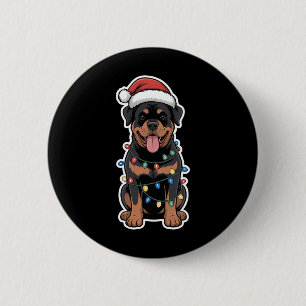 Rottweiler wackelte in Weihnachtslicht Button