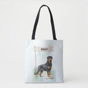 Rottweiler Wasserfarbe Personalisierter Hund