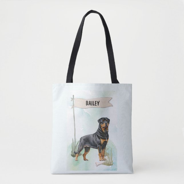 Rottweiler Wasserfarbe Personalisierter Hund (Vorderseite)