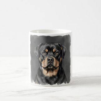 Rottweiler-Wasserfarben-Porträt Kaffeetasse