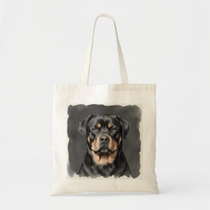 Rottweiler-Wasserfarbenporträt Tragetasche