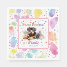 Rottweiler Wasserfarbpapier Napkins