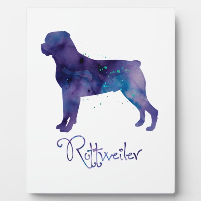 Rottweiler Watercolor Fotoplatte (Vorderseite)