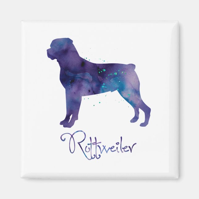 Rottweiler Watercolor Magnet (Vorne)