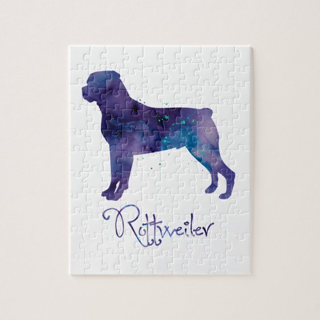 Rottweiler Watercolor Puzzle (Vertikal)