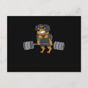 Rottweiler Weightlift-Bodybuilding Ankündigungspostkarte