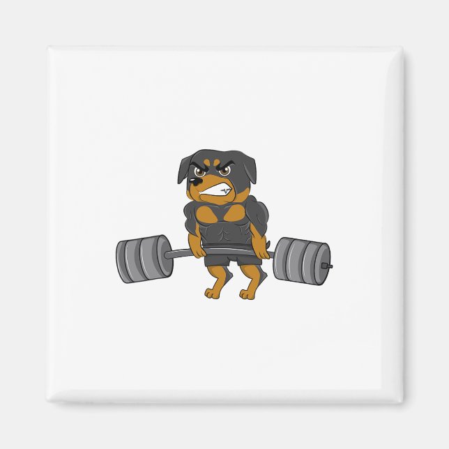 Rottweiler Weightlift Bodybuilding Hundeshirt für Magnet (Vorne)