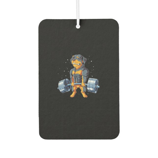 Rottweiler Weightlift Funny Deadlift Men Fitnes Autolufterfrischer (Vorderseite)