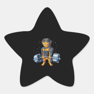 Rottweiler Weightlift Funny Deadlift Men Fitnes Stern-Aufkleber