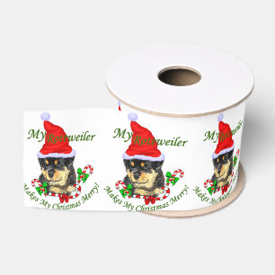 Rottweiler Weihnachten fröhlich Ripsband