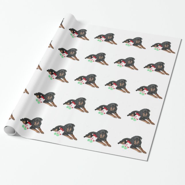 rottweiler Weihnachten Geschenkpapier (Ungerollt)