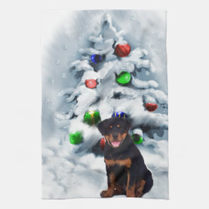 Rottweiler Weihnachten Handtuch