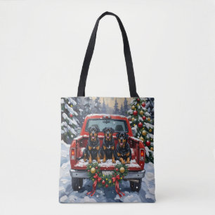Rottweiler Weihnachten Rotes Lastwagen Ferien