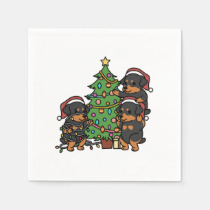 Rottweiler Weihnachtsbaum Serviette