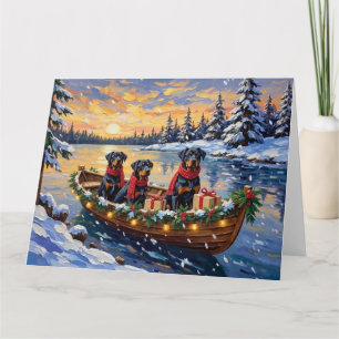 Rottweiler Weihnachtsboot Urlaub Karte