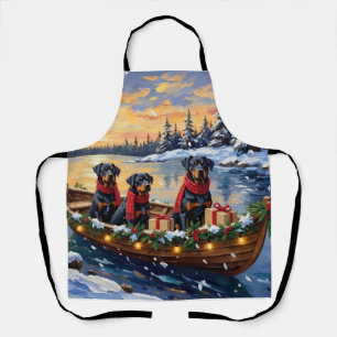 Rottweiler Weihnachtsboot Urlaub Schürze