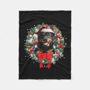 Rottweiler Weihnachtsfeier Dekoration Xmas Pajama Fleecedecke