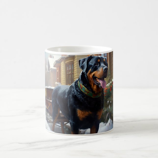Rottweiler Weihnachtsfeiertage Kaffeetasse (Mittel)