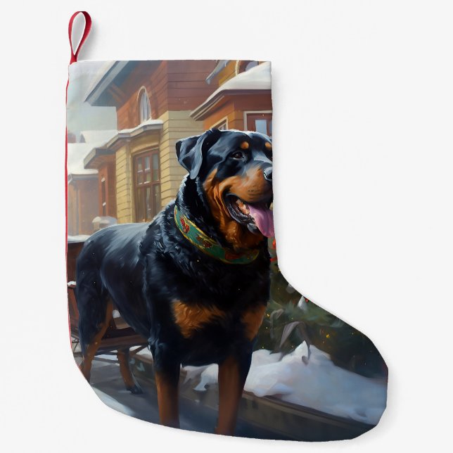 Rottweiler Weihnachtsfeiertage Kleiner Weihnachtsstrumpf (Vorderseite)