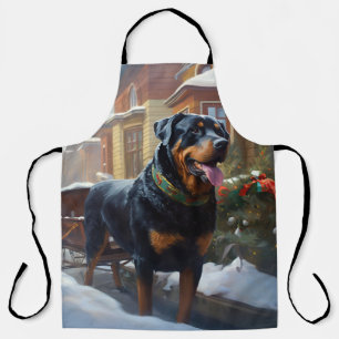 Rottweiler Weihnachtsfeiertage Schürze