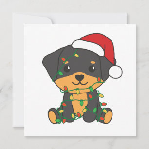Rottweiler Weihnachtsfest Niedliche Hunde Feiertagskarte
