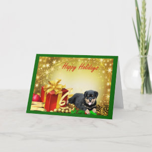 Rottweiler Weihnachtskarten-Geschenke Feiertagskarte