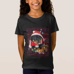 Rottweiler Weihnachtslicht Ugly Sweater Hund Lover T-Shirt
