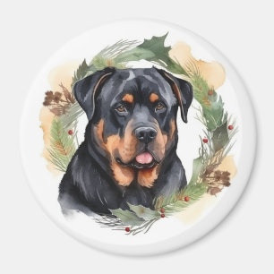 Rottweiler Weihnachtsmann Festliche Jungfrau Magnet
