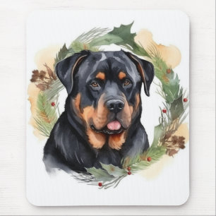 Rottweiler Weihnachtsmann Festliche Jungfrau Mousepad