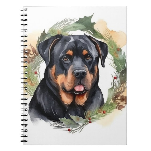 Rottweiler Weihnachtsmann Festliche Jungfrau Notizblock (Vorderseite)