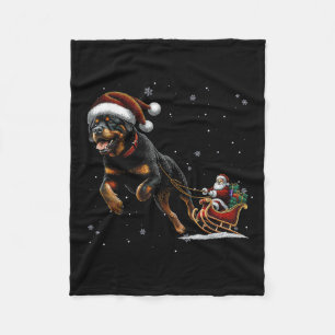 Rottweiler Weihnachtsmann Weihnachtsbaum Lichter H Fleecedecke
