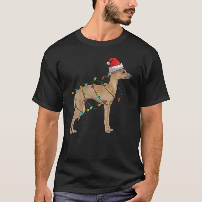 Rottweiler Weihnachtsmannmütze Lights Christmas Pa T-Shirt (Vorderseite)