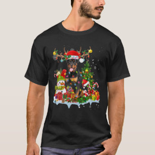 Rottweiler Weihnachtsmannmütze Reindeer Christmas  T-Shirt