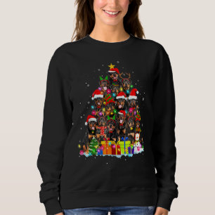 Rottweiler Weihnachtsmannmütze Tree Christmas Funn Sweatshirt