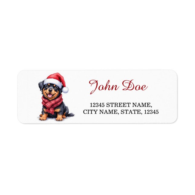 Rottweiler Weihnachtsmannmütze Weihnachts-Rücksend (Vorne)