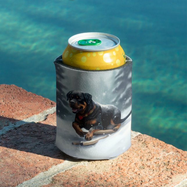 Rottweiler Weihnachtsschnee Winter Kissen Dosenkühler (In Situ Pool)