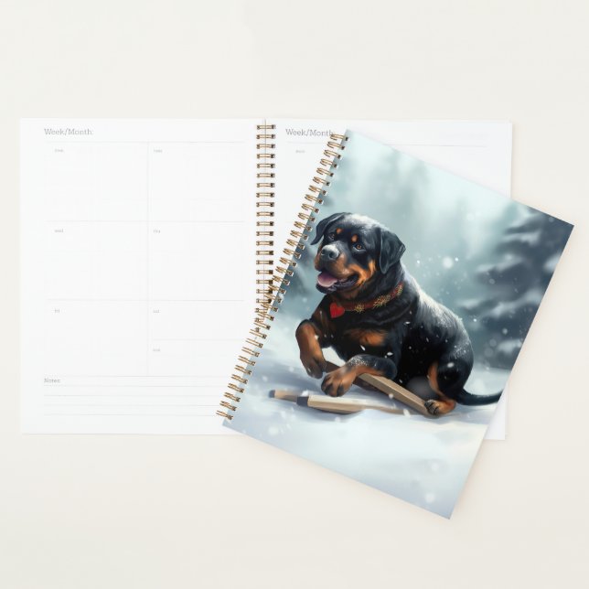 Rottweiler Weihnachtsschnee Winter Kissen Planer (Anzeige)