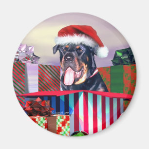 Rottweiler Weihnachtsüberraschung Magnet