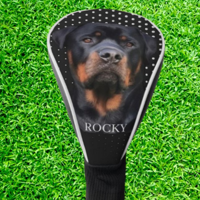   Rottweiler Weiß Golf Headcover (Surprise a Rottweiler dad with a unique golf head cover. )