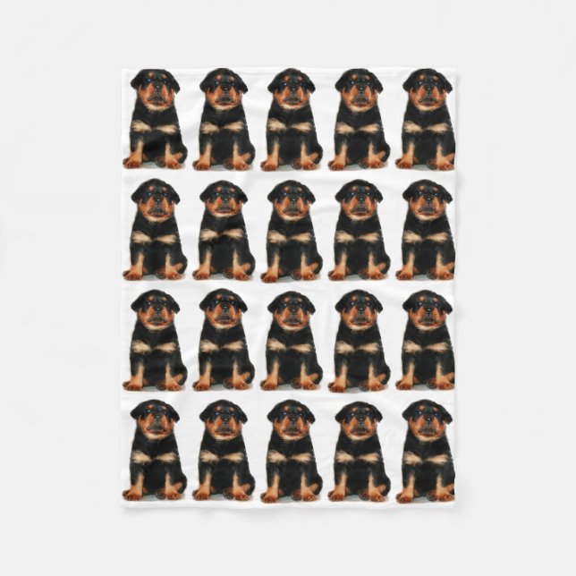 Rottweiler Welpe Fleecedecke (Vorderseite)