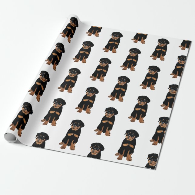 Rottweiler-Welpe Geschenkpapier (Ungerollt)
