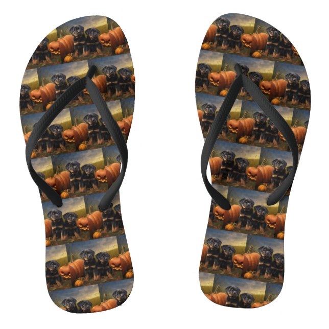 Rottweiler Welpe Herbst Delight Pumpen Flip Flops (Fußbett)