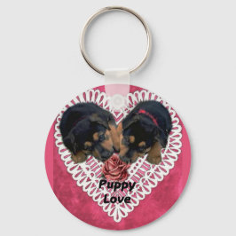 Rottweiler Welpe Liebe Valentines Schlüsselanhänger