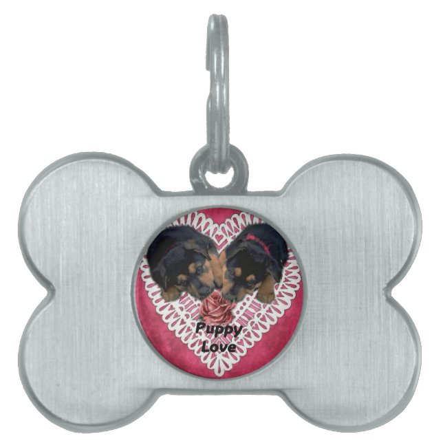 Rottweiler Welpe Liebe Valentines Tiermarke (Vorderseite)