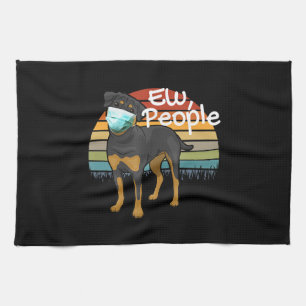 Rottweiler Welpe mit Maske - Ew People - Rottweile Geschirrtuch