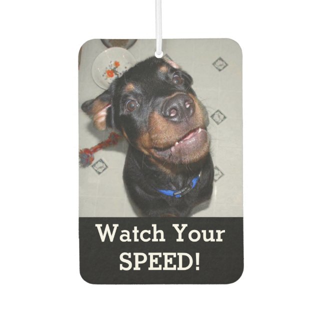 Rottweiler Welpe riecht Doughnut Air Freshener Autolufterfrischer (Vorderseite)